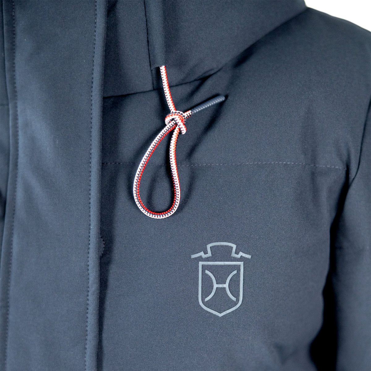 Damen Stepp-Parka "Holsteiner Equestrian", Detail Logo