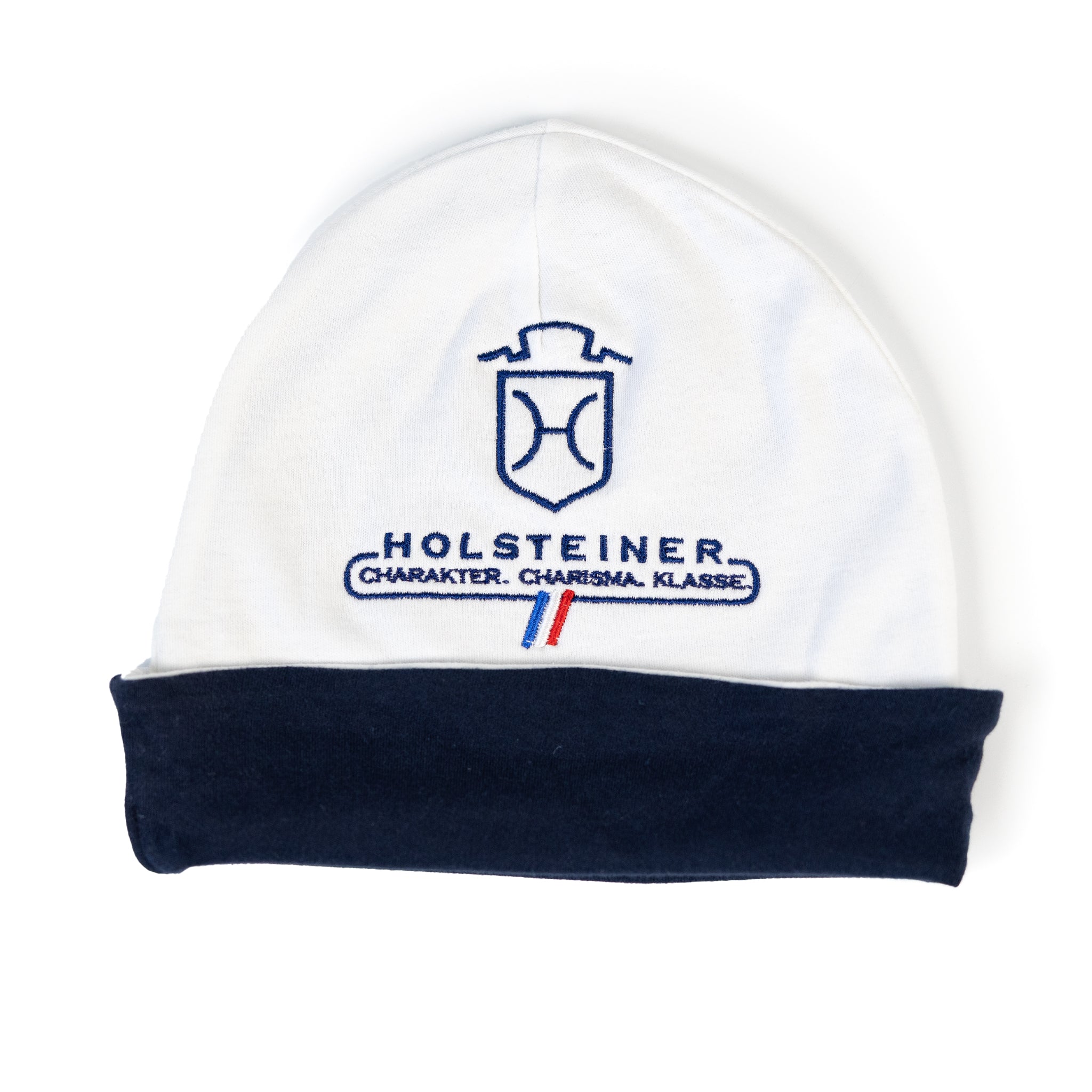 Baby Mütze Weiß/Dunkelblau + Weiß/Rot (6008)