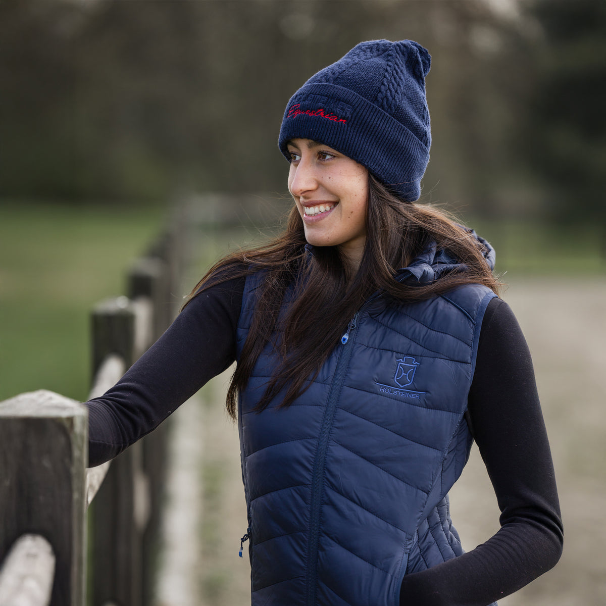 Gorro con pompón de equitación Holsteiner