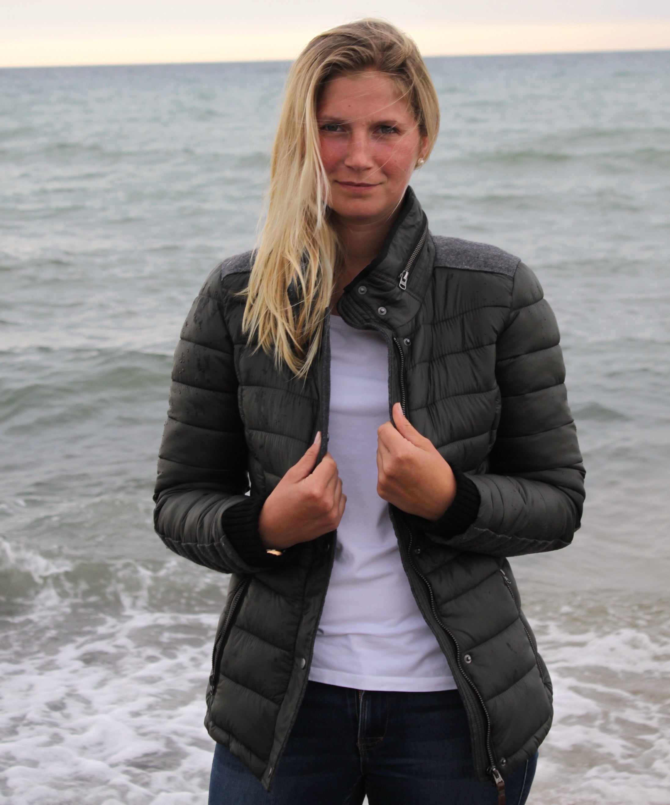 Damen Winterjacke mit Wollfilzbesatz