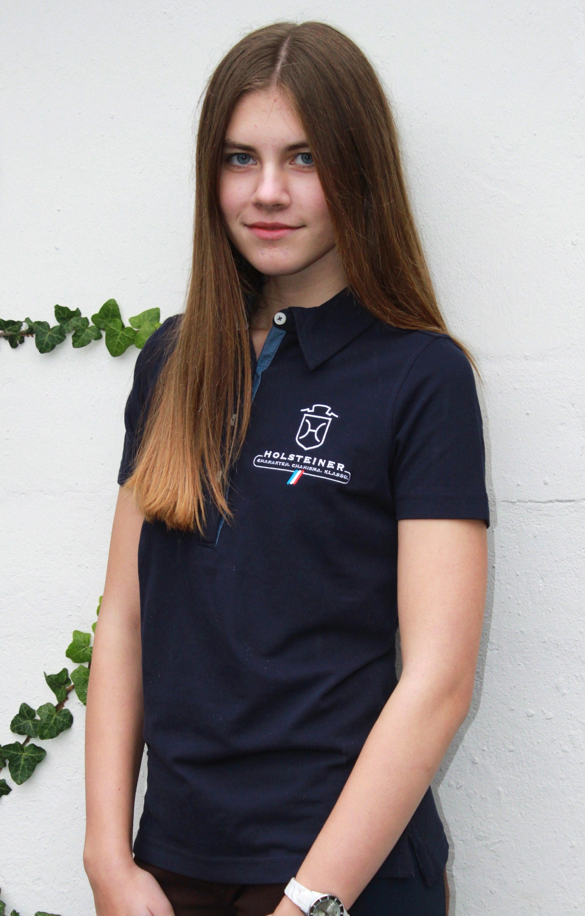 Damen Piqué Poloshirt mit Kontrasteinsätzen